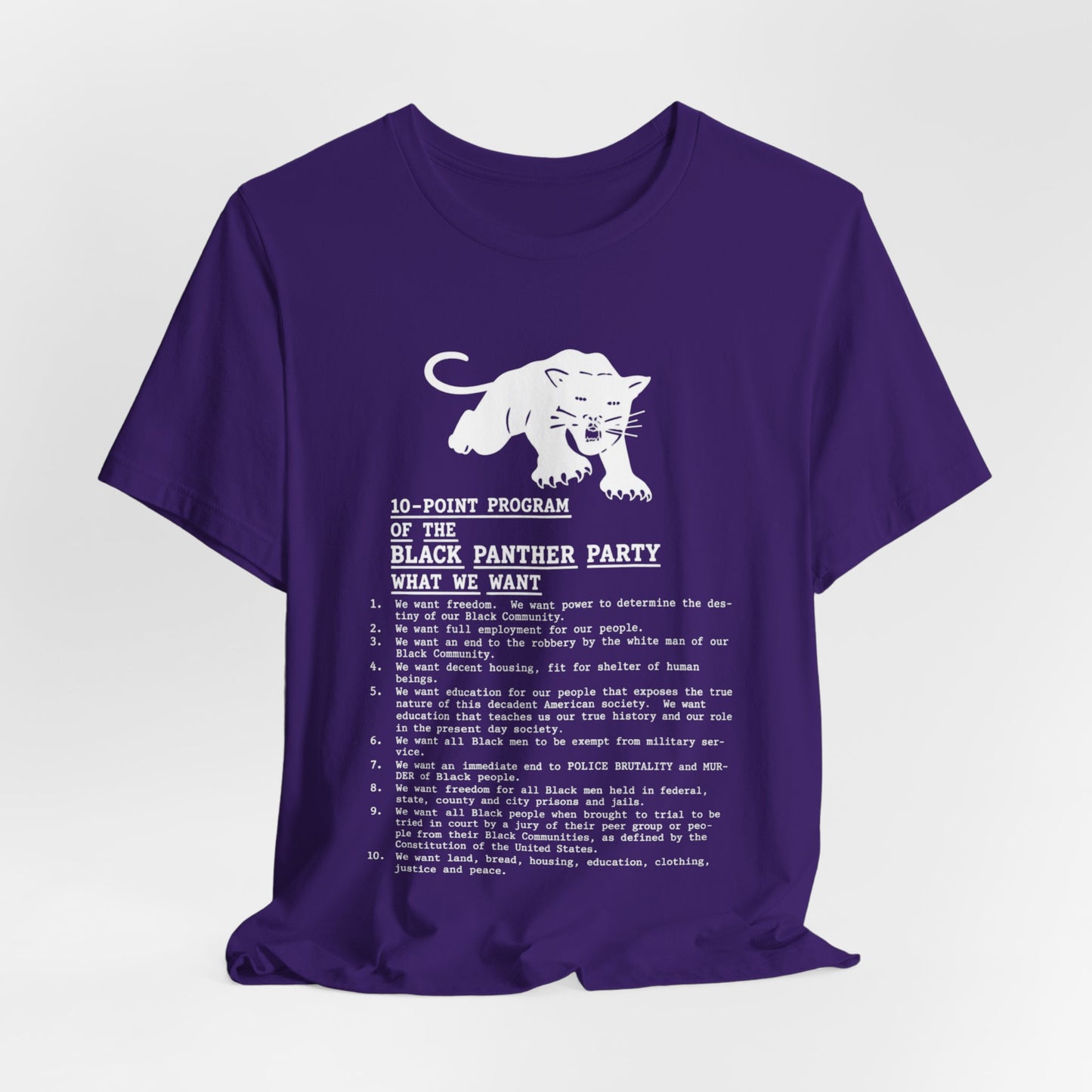 10-Point Plan/Black Panthers: Unisex Jersey Short Sleeve Tee