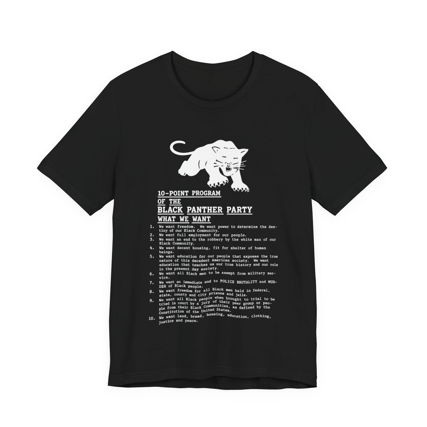 10-Point Plan/Black Panthers: Unisex Jersey Short Sleeve Tee
