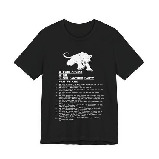10-Point Plan/Black Panthers: Unisex Jersey Short Sleeve Tee