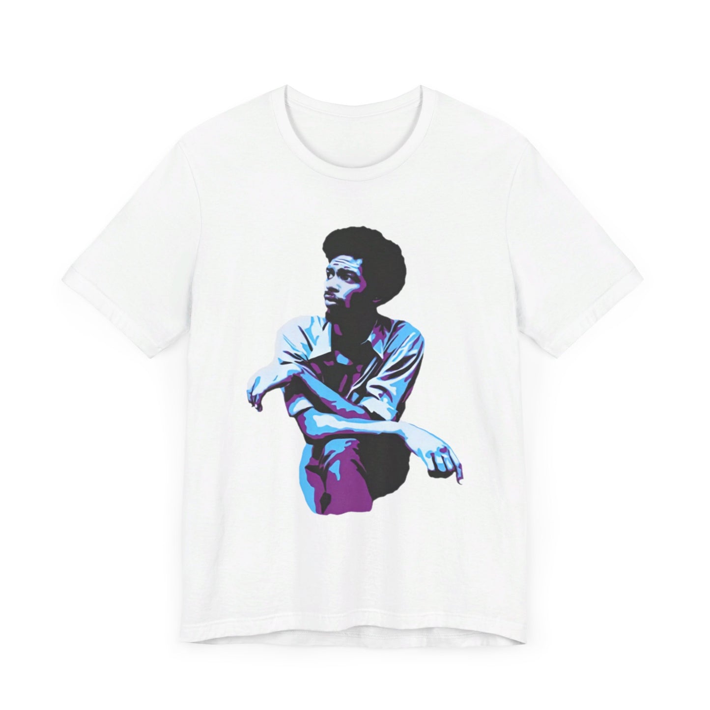 Gil Scott-Heron/Blue: Unisex Jersey Short Sleeve Tee