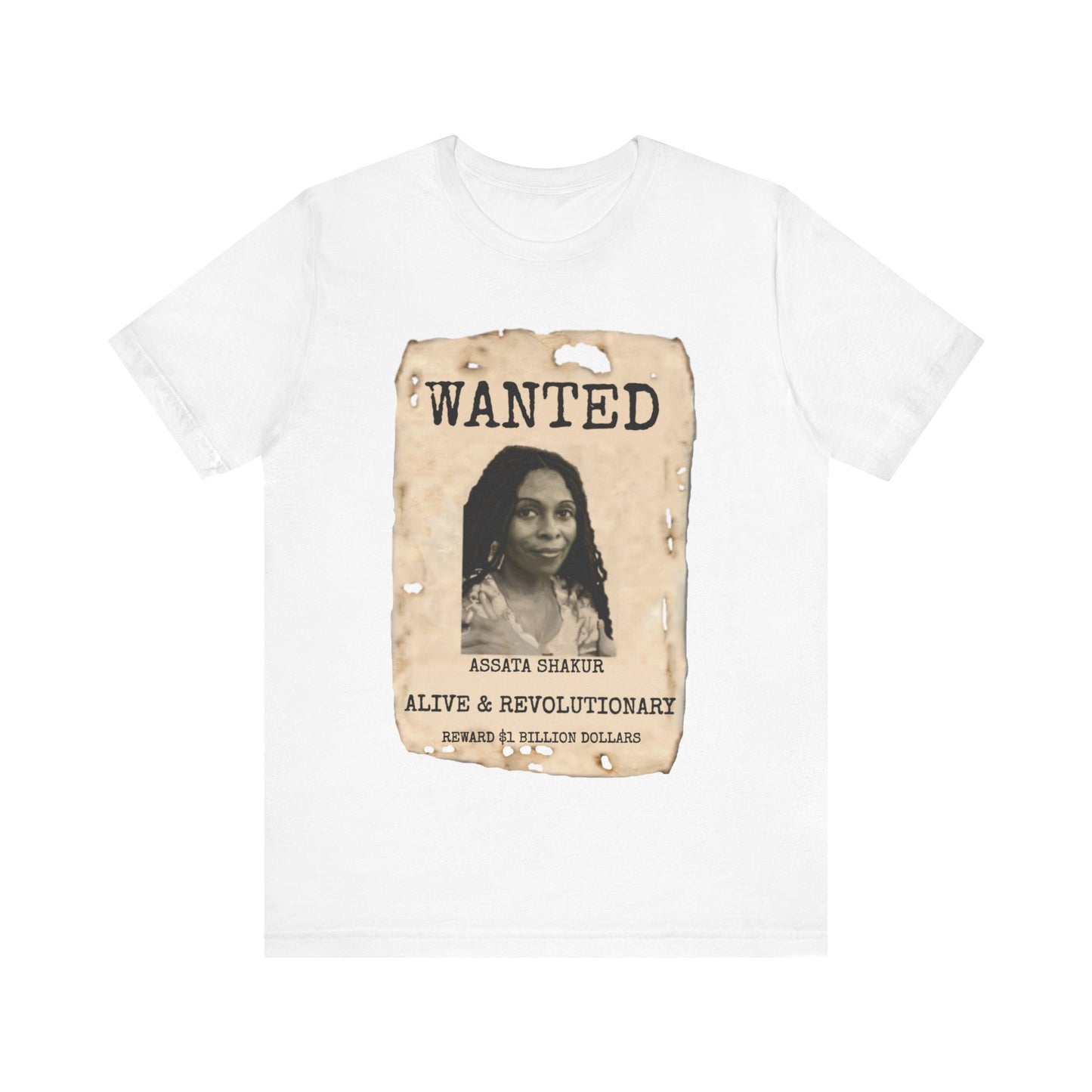 Wanted Assata Shakur: Unisex Jersey Short Sleeve Tee