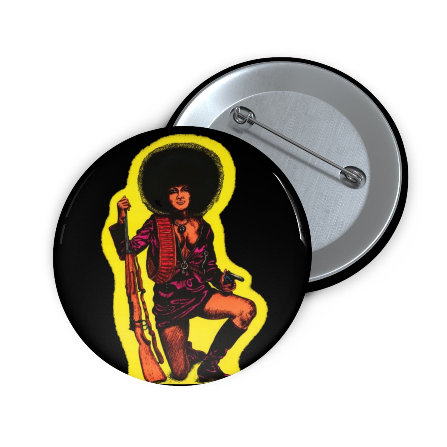 Female Afro Power: Custom Buttons