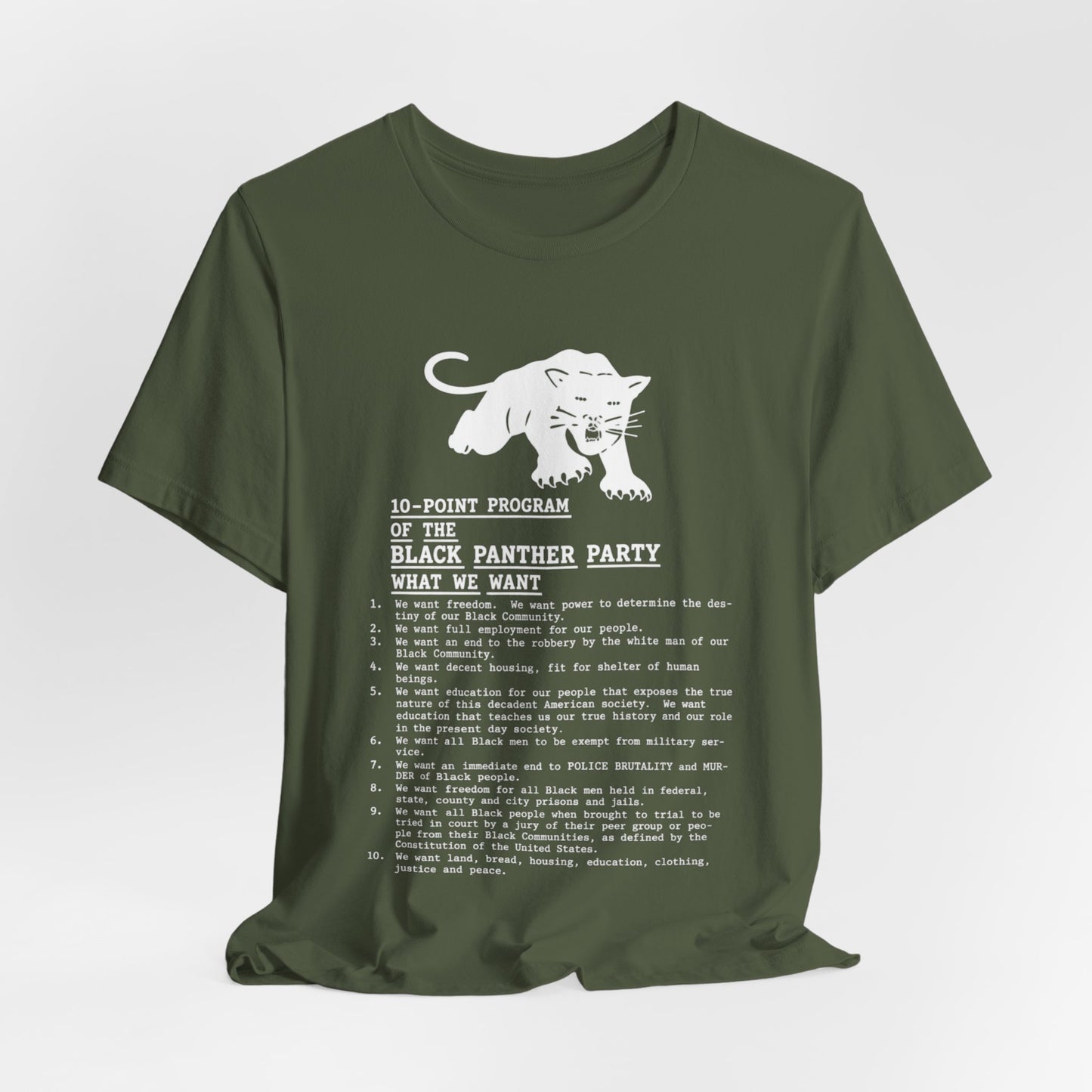 10-Point Plan/Black Panthers: Unisex Jersey Short Sleeve Tee