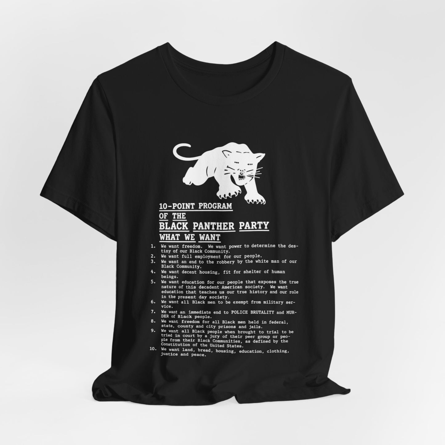 10-Point Plan/Black Panthers: Unisex Jersey Short Sleeve Tee