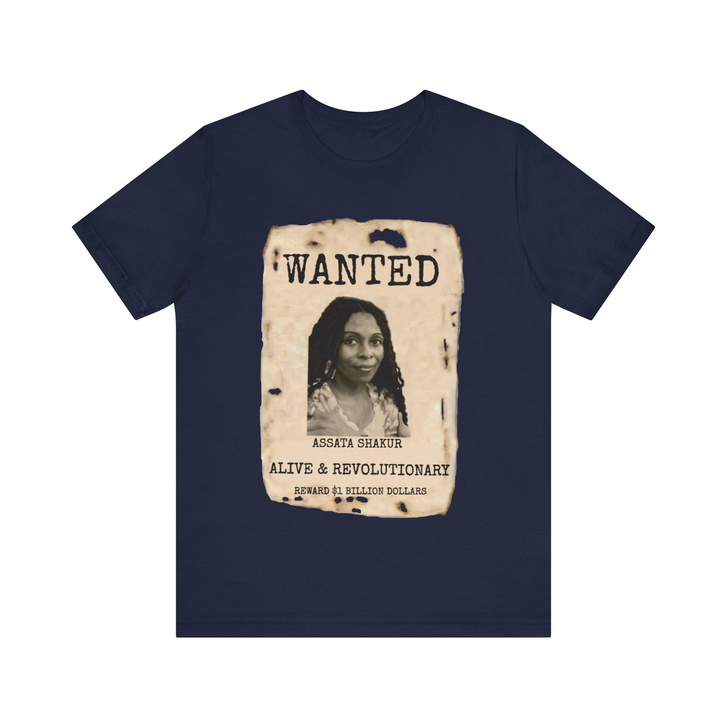 Wanted Assata Shakur: Unisex Jersey Short Sleeve Tee