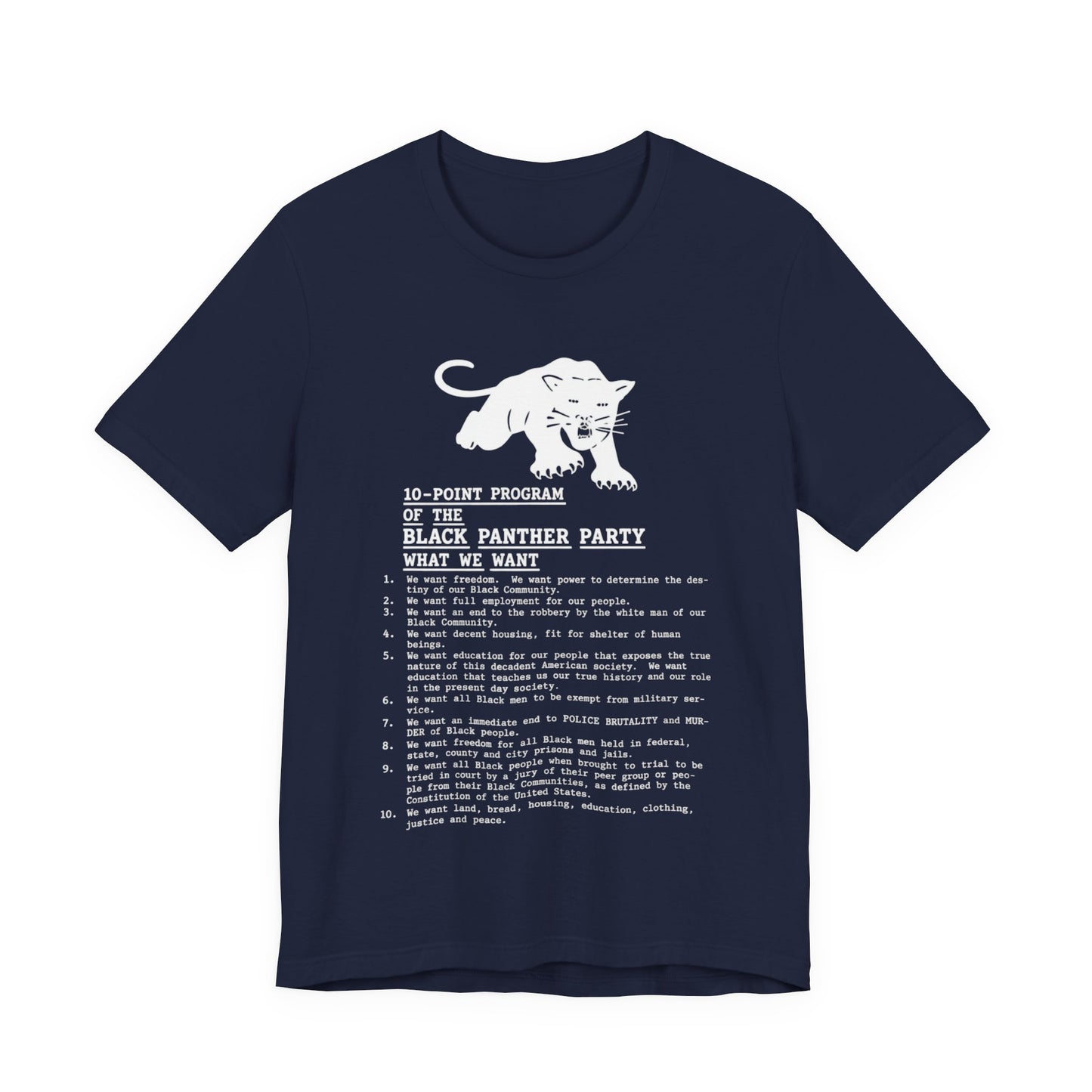 10-Point Plan/Black Panthers: Unisex Jersey Short Sleeve Tee