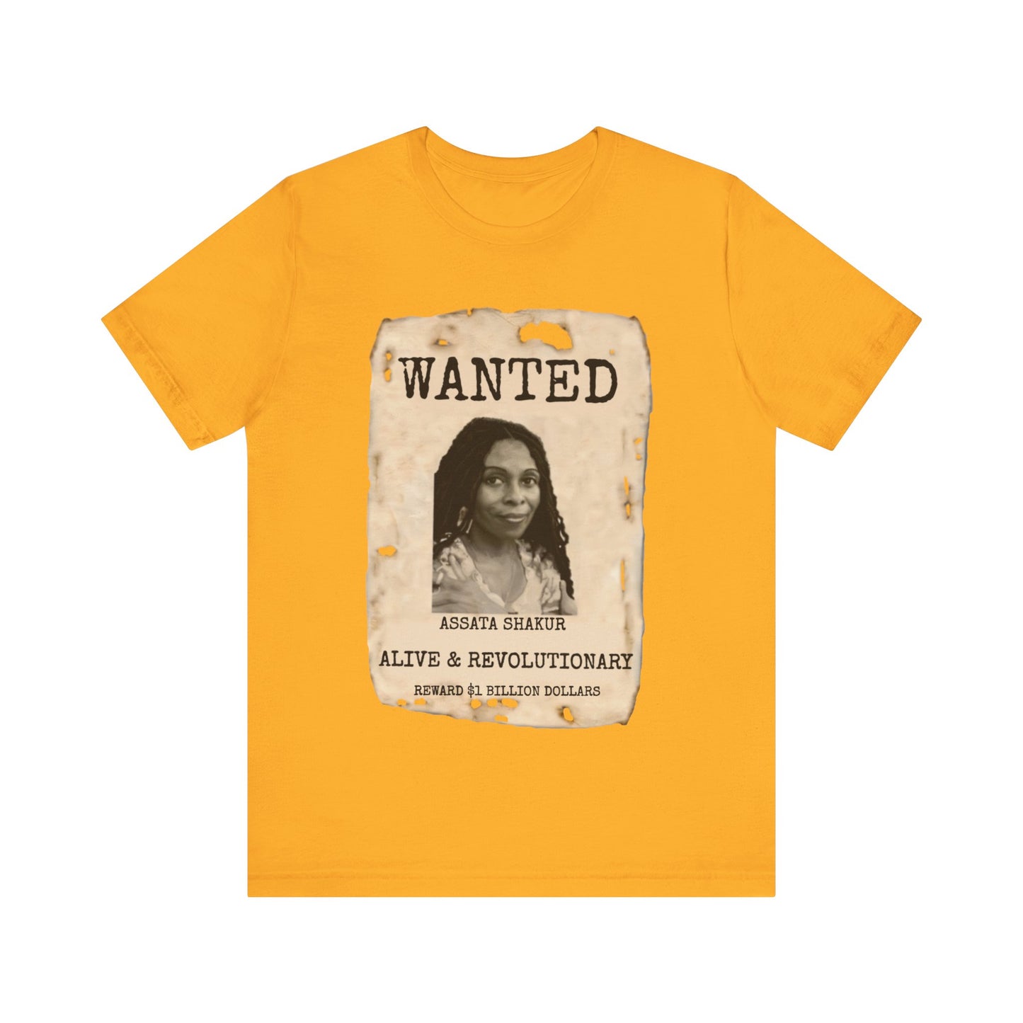 Wanted Assata Shakur: Unisex Jersey Short Sleeve Tee