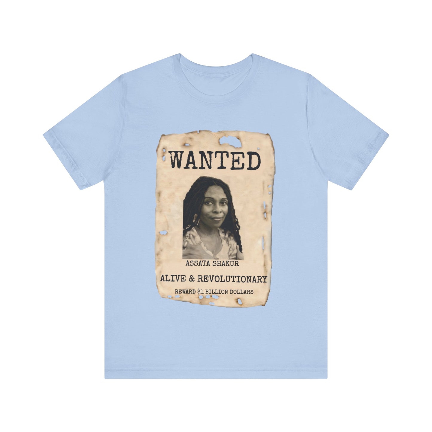 Wanted Assata Shakur: Unisex Jersey Short Sleeve Tee